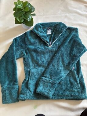The North Face Teal Plush Quarter-Zip Fleece Pullover